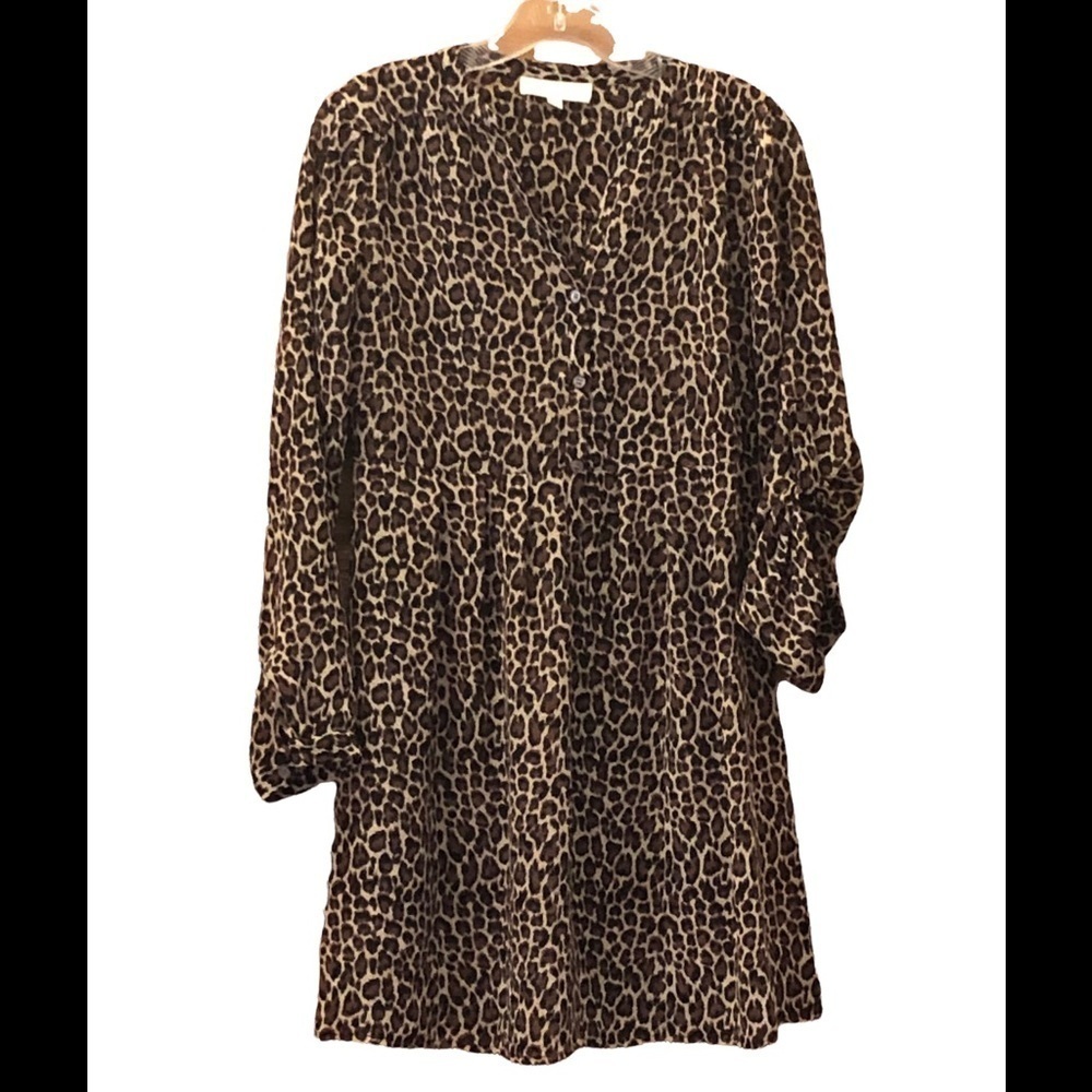 Two by Vince Camuto/ Leopard Print Dress / shear / Size XS